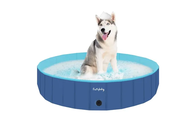 Furrybaby Dog Pool, Durable Paddling Pool With Quick Drainage Hole Blue - S