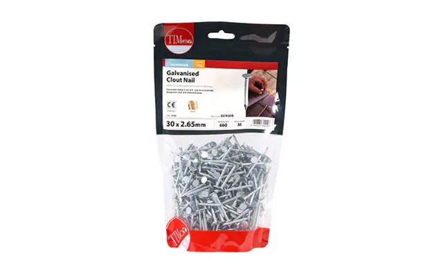 Galvanised Clout Nails Roofing Nails 1kg Bags - 30mm × 2.65mm