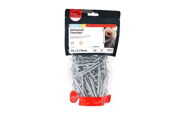 Galvanised Clout Nails Roofing Nails 1kg Bags - 75mm X 3.75mm