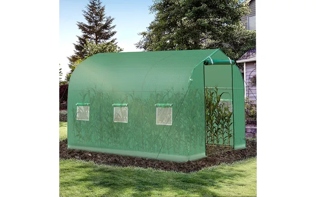Garden Polytunnel Walk-in Greenhouse Round Gable Top Window Heat Shed - 2