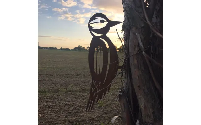 Garden Silhouette Woodpecker Sign Rustic Home Decoration