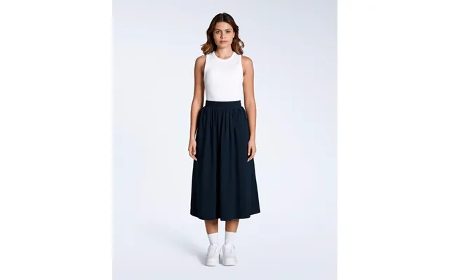 Gathered Organic Midi Skirt - Xs Navy Gathered