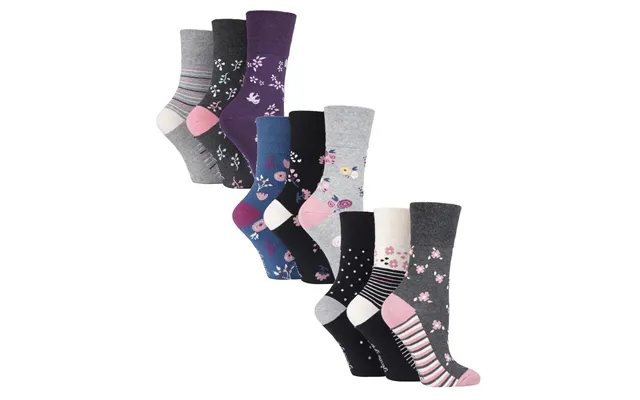 Gentle Grip - Ladies 9 Pack Patterned Socks product image