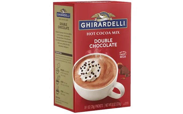 Ghirardelli Double Chocolate Hot Cocoa Mix 8x 1oz Sachets