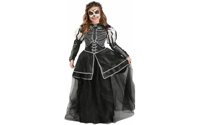 Girls Skeleton Princess Fancy Dress Costume Scary Halloween Forever Young - 9-10 Years