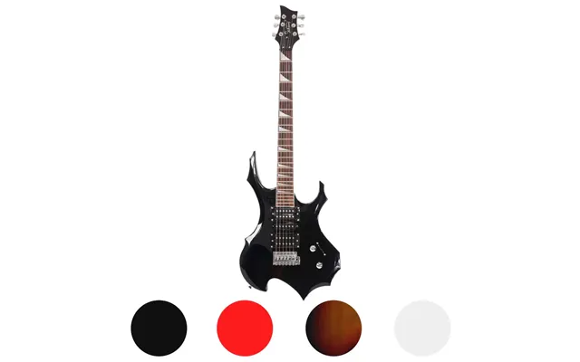 Glarry Flame Electric Guitar Hsh Pickup Shaped Electric Guitar Pack Strap Picks Shake Cable Wrench Tool Black