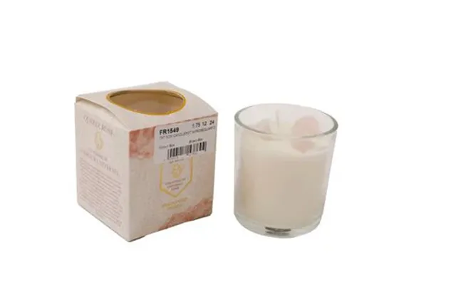 Glass Candlepot Rosequartz 7x7.5cm