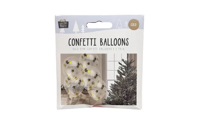 Gold Confetti Star Balloons