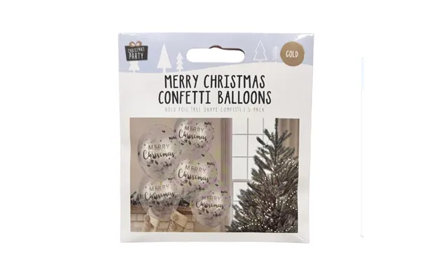 Gold Merry Christmas Confetti Balloons