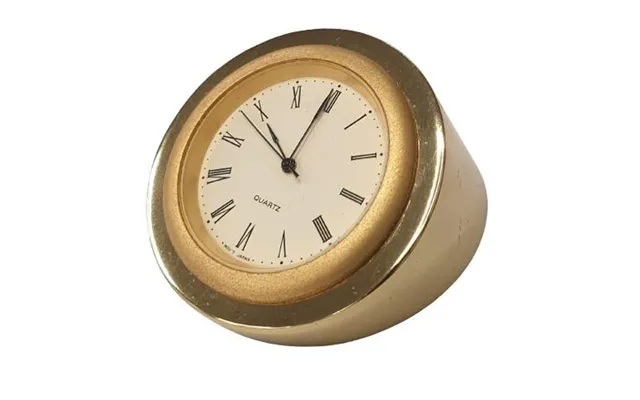 Goldtone Mini Desk Clock - Solid Brass