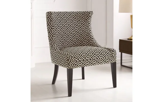 Greek Key Design Accent Chair With Black Legs Regents Park