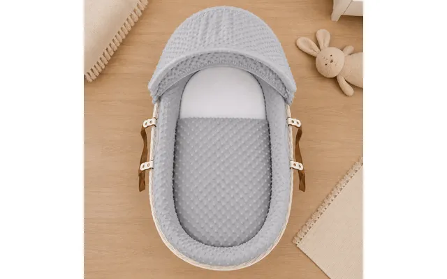 Grey Dimple Moses Basket Bedding Set