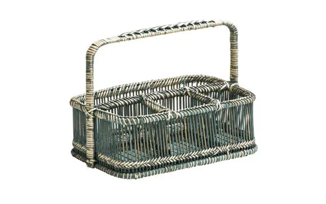 Grey Washed Bamboo And Rattan Caddy Ezell