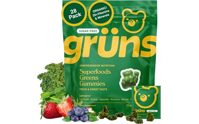 Grüns Adult Sugar-free Super Greens Gummies Multivitamin With 60 Ingredients - 28 Daily Packets product image