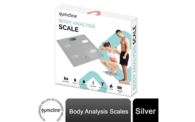 Gymcline Body Analysis Scale W Bmi Report & Daily Calorie Intake Guide - Silver
