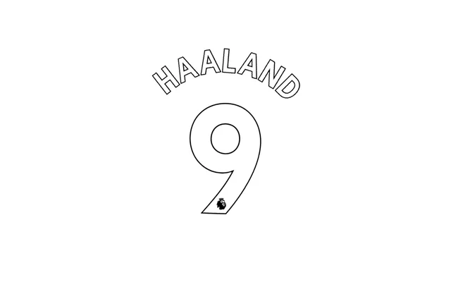 Haaland 9 Official Player Size 2019-23 Away Nameblock And Number With Optional Sleeve Badges - None Supply