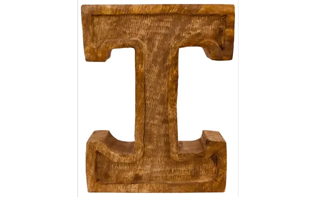 Hand Carved Wooden Embossed Letter I