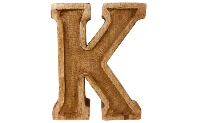 Hand Carved Wooden Embossed Letter K