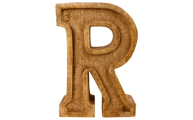 Hand Carved Wooden Embossed Letter R