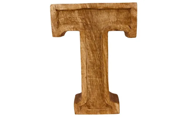 Hand Carved Wooden Embossed Letter T