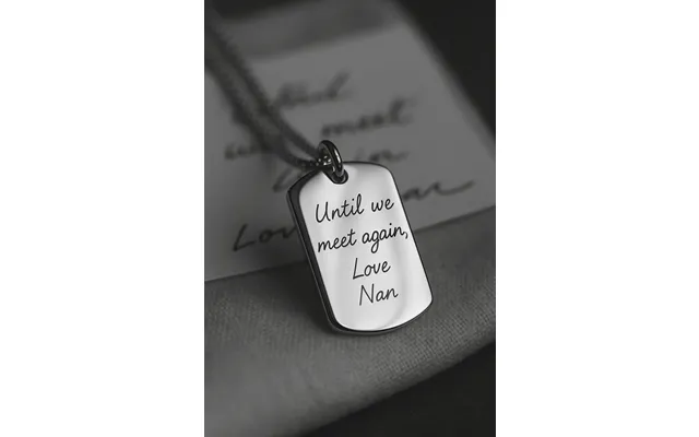Handwriting Dog Tag Â Custom Photo Pendant Engraved On Both Sides Velvet Pouch Gift - Sterling Silver