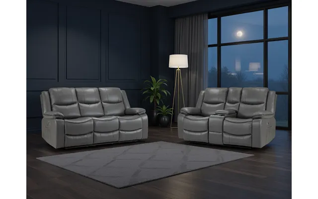 Harald Electric Recliner Sofa Set Luxurious 3 2 Seater For Ultimate Comfort - Grey
