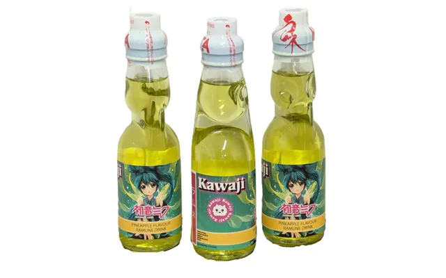 Hatsune Miku Pineapple Flavour Ramune Soda 200ml - Three Bottles