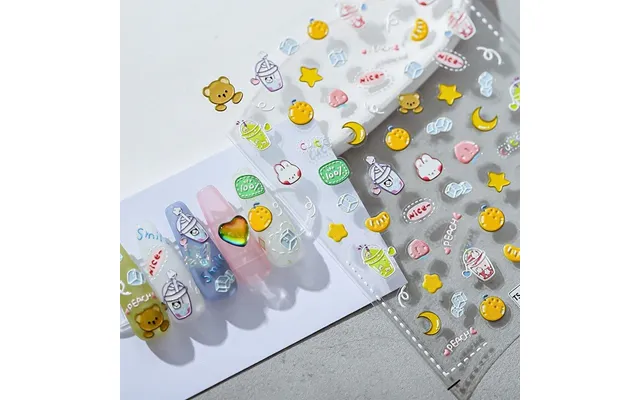 Hello Claws Milk Tea Bunny And Bear Nail Deco Sticker product image