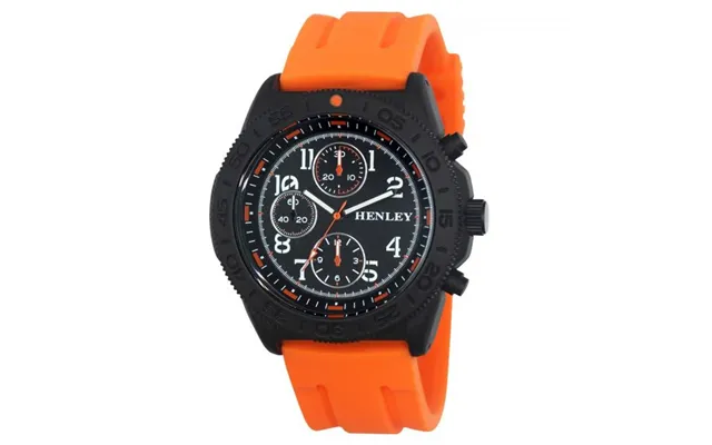 Henley Mens Multi Eye Black Dial Orange Sports Watch - High Quality & Stylish product image