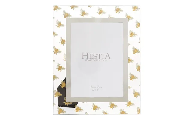 Hestia Glass Photo Frame Gold Bee 5 X 7