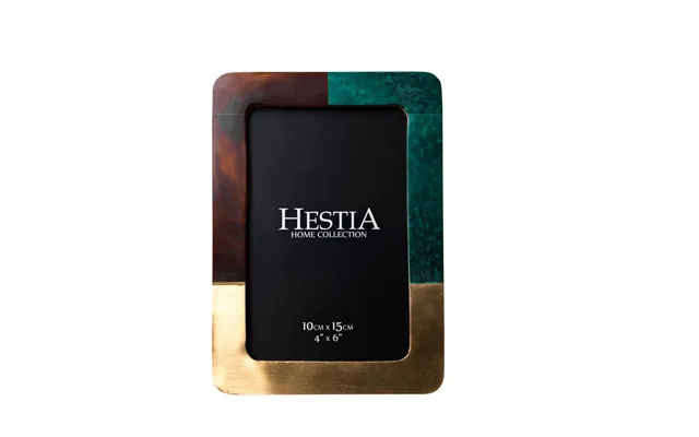 Hestia Malachtite Green - Brown & Gold Resin Photo Frame 4x6