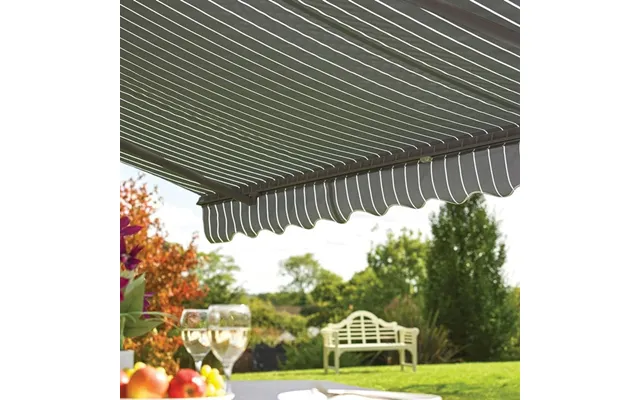 High Quality 2.5m Grey White Berkeley Awning - Extend Your Outdoor Space Effortlessly