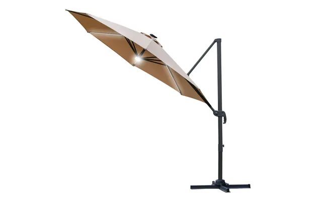 High-quality 255cm Patio Parasol With Led Lights - Protect And Illuminate Your Outdoor Space