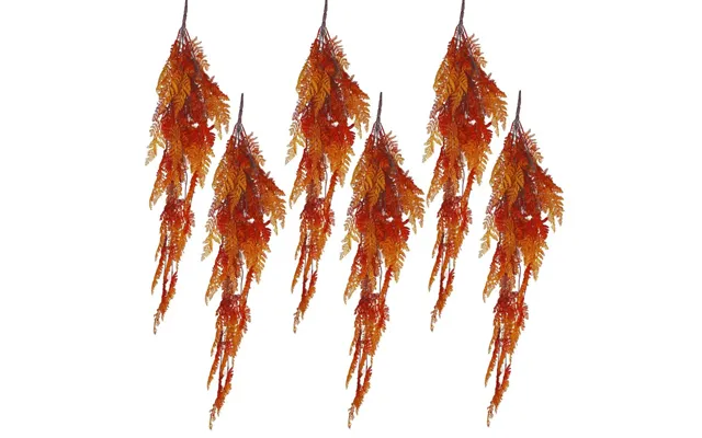 High-quality 6-pack 100cm Artificial Hanging Autumn Orange Maidenhair Fern Plant