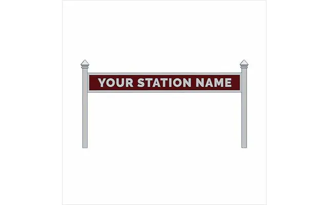 Ho Scale Pre-coloured Double-sided Personalised Steam-era Station Name Board - Style 1