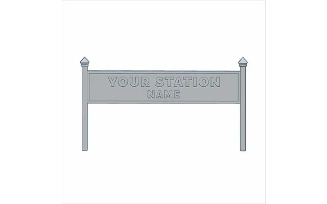 Ho Scale Ready To Paint Single-sided Personalised Steam-era Station Name Board - Style 1