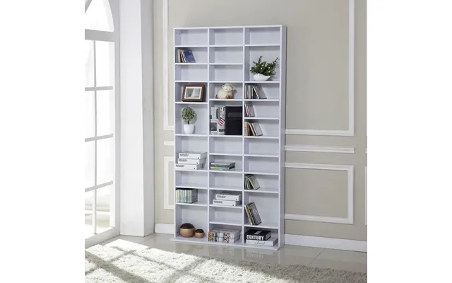 Homcom 1116 Cd 528 Dvd Storage Shelf Rack Media Storage Unit Shelves Racks Wooden Bookcase Display Unit With Adjustable 