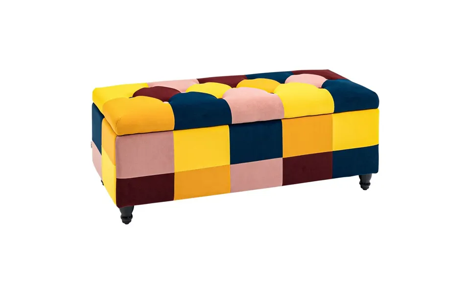 Homcom 114x47x47cm Velvet Storage Ottoman - Button-tufted Footstool Box For Stylish And Organized Home