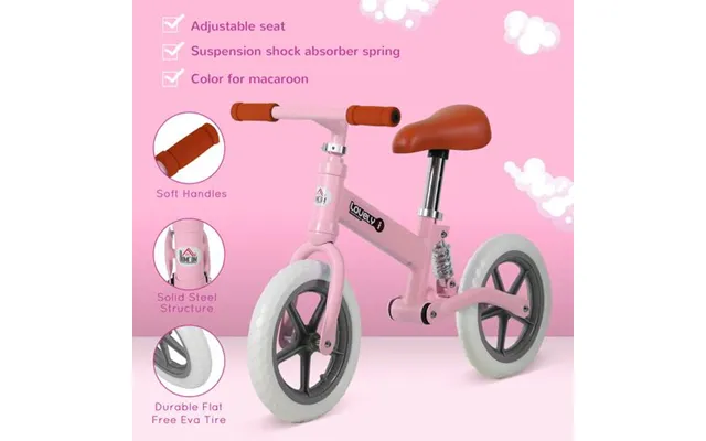 Homcom 12 Kids Balance Bike No Pedal Bicycle Eva Tire Adjustable Seat Toddler Training Bike W Shock Absorber 2-5 Years G product image