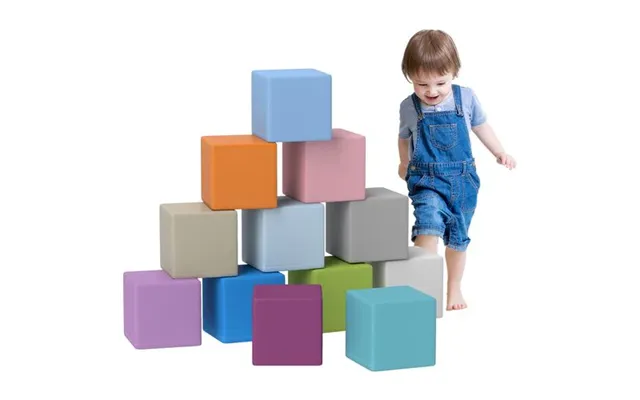 Homcom 12 Pcs Soft Play Blocks Soft Foam Toy Blue product image
