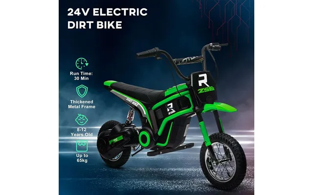 Homcom 24v Kids Electric Motorbike - Green