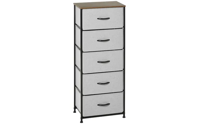 Homcom 5 Drawer Fabric Chest - Wooden Top product image