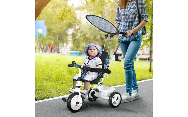 Homcom 6 In 1 Kids Tricycle W Removable Handle For 1.5 Year, Blue - Dark Blue