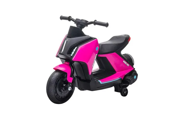 Homcom 6v Kids Electric Motorbike Ride On Toy W Music Headlights Safety Training Wheels For Girls Boy 2-4 Years Pink