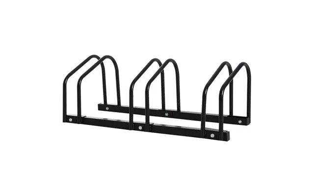 Homcom Bike Stand Parking Rack Floor Or Wall Mount Bicycle Cycle Storage Locking Stand 3 Racks - Black product image