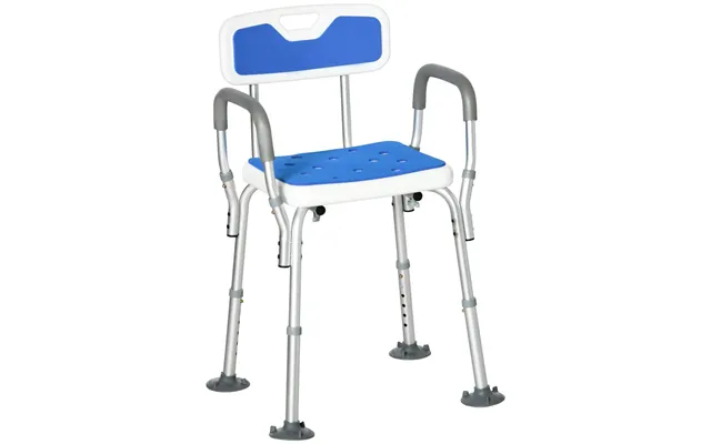 Homcom Eva Padded Shower Chair For The Elderly And Disabled - Height Adjustable Shower Stool With Back And Arms