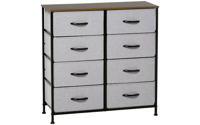 Homcom Grey 8 Drawer Fabric Chest Closet & Hallway Storage - Wooden Top product image