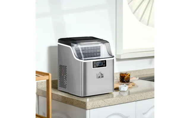 Homcom Ice Maker Machine Countertop - Stainless Steel Portable Ice Cube Maker