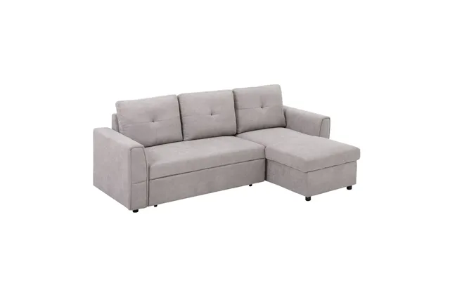 Homcom Ie Located L-shaped Sofa Bed Upholstered Reversible Couch With Hidden Storage Sectional Bed Set Sleeper Futon Gre