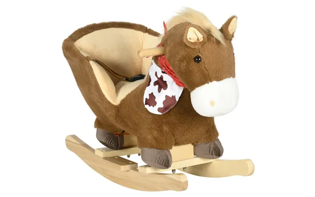Homcom Kids Rocking Horse - Plush Baby Rocking Chair With Safety Harness & Sounds